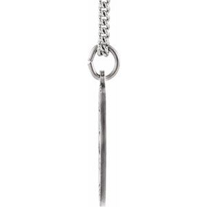 Sterling Silver 15 mm Round St. Joseph Medal 18" Necklace - BN & CO JEWELRY