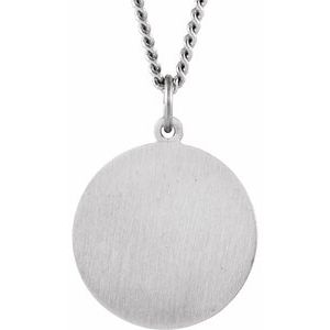 Sterling Silver 15 mm Round St. Joseph Medal 18" Necklace - BN & CO JEWELRY