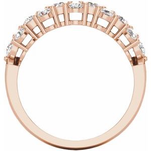 14K Rose 1 CTW Lab-Grown Diamond Anniversary Band - BN & CO JEWELRY