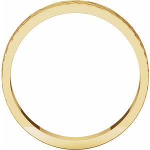 14K Yellow 4 mm Flat Band with Hammered Texture Size 8.5 - BN & CO JEWELRY