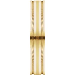 14K Yellow 4 mm Flat Edge Band with Satin Finish & Milgrain Size 11 - BN & CO JEWELRY