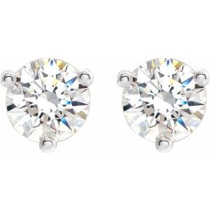 14K White 7 mm Round Stuller Lab-Grown Moissaniteâ„¢ Earrings - BN & CO JEWELRY