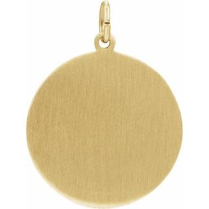 14K Yellow 25 mm Round St. Florian Medal - BN & CO JEWELRY