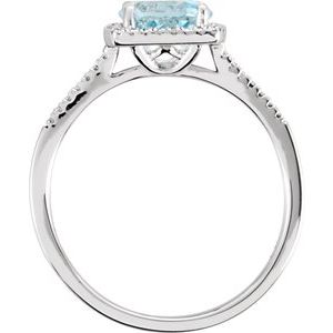 Sterling Silver Natural Sky Blue Topaz & .01 CTW Natural Diamond Ring - BN & CO JEWELRY