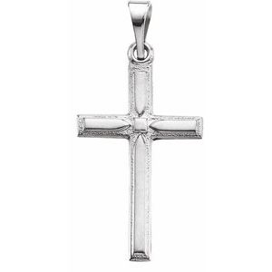 14K White 19x12.5 mm Cross Pendant - BN & CO JEWELRY
