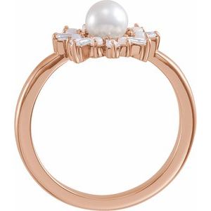 14K Rose Cultured White Akoya Pearl, White Opal & 1/4 CTW Diamond - BN & CO JEWELRY