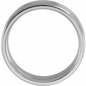 Platinum 7 mm Beveled-Edge Concave Band - BN & CO JEWELRY