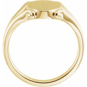 14K Yellow 13.2x8.6 mm Oval Signet Ring - BN & CO JEWELRY