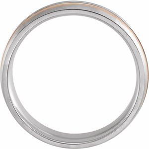 14K White & Rose 6 mm Grooved Band with Brush Finish Size 9 - BN & CO JEWELRY