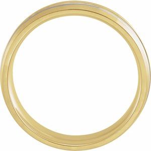 14K Yellow & White 6 mm Grooved Band with Brush Finish Size 10 - BN & CO JEWELRY