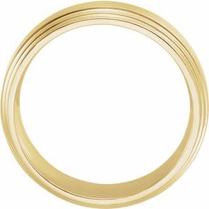 14K Yellow 7 mm Double Stepped Edge Comfort-Fit Band - BN & CO JEWELRY
