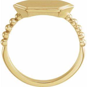 14K Yellow 15x7 mm Geometric Signet Ring - BN & CO JEWELRY