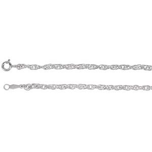 Sterling Silver Solid Rope Chain 7" Bracelet - BN & CO JEWELRY