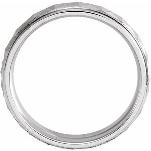 14K White 5 mm Geometric Band with Matte/Polished Finish Size 11 - BN & CO JEWELRY