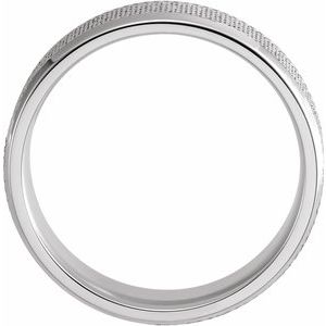 14K White 6 mm Knurled Beveled-Edge Band Size 7.5 - BN & CO JEWELRY
