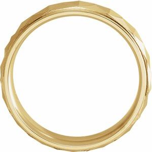 14K Yellow 6 mm Geometric Band with Matte/Polished Finish Size 10 - BN & CO JEWELRY