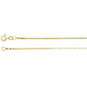 14K Yellow 1.3 mm Diamond Cut Box 20" Chain with Spring Ring - BN & CO JEWELRY
