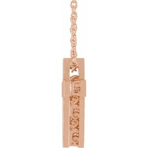 14K Rose 13.5x9 mm Scroll Cross 16-18" Necklace - BN & CO JEWELRY