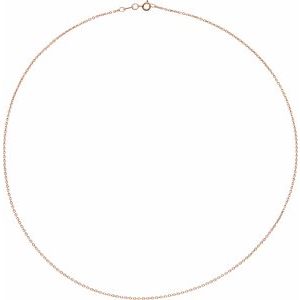 14K Rose 1 mm Diamond-Cut Cable 18" Chain - BN & CO JEWELRY