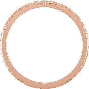 14K Rose 2 mm Design-Engraved Band Size 7 - BN & CO JEWELRY