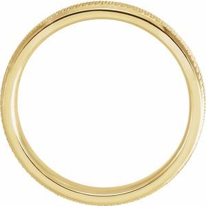 14K Yellow 4 mm Knurled Beveled-Edge Band Size 8 - BN & CO JEWELRY