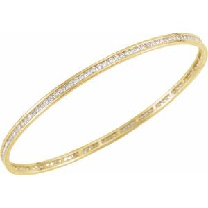 14K Yellow 1 1/2 CTW Natural Diamond Stackable Bangle 8" Bracelet - BN & CO JEWELRY