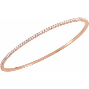 14K Rose 2 CTW Lab-Grown Diamond Stackable Bangle 8" Bracelet - BN & CO JEWELRY