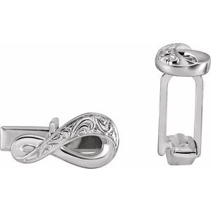 14K White 17x8.7 mm Infinity-Inspired Cuff Links - BN & CO JEWELRY