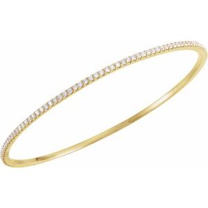 14K Yellow 2 CTW Lab-Grown Diamond Stackable Bangle 8" Bracelet - BN & CO JEWELRY