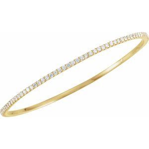 14K Yellow 3 CTW Lab-Grown Diamond Stackable Bangle 8" Bracelet - BN & CO JEWELRY