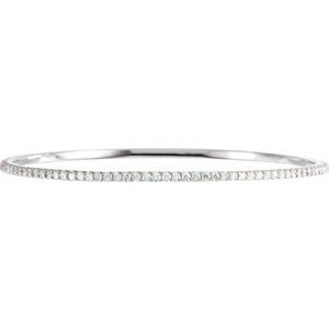 14K White 3 CTW Lab-Grown Diamond Stackable Bangle 8" Bracelet - BN & CO JEWELRY