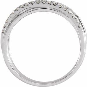 14K White 1/3 CTW Natural Diamond Criss-Cross Ring - BN & CO JEWELRY