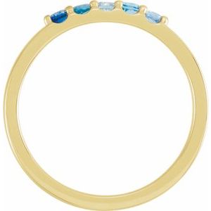 14K Yellow Natural Blue Multi-Gemstone Midi Ring - BN & CO JEWELRY