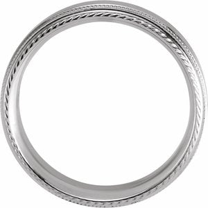 14K White 6 mm Rope Edge Band with Milgrain Size 10 - BN & CO JEWELRY