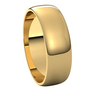 10K Yellow 6 mm Half Round Light Band Size 14 - BN & CO JEWELRY