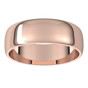 14K Rose 6 mm Half Round Light Band Size 8.5 - BN & CO JEWELRY