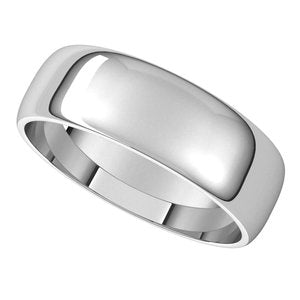 Sterling Silver 6 mm Half Round Light Band Size 11 - BN & CO JEWELRY