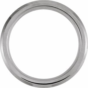 White PVD Tungsten 8 mm Beveled-Edge Band Size 11 with Ice Finish - BN & CO JEWELRY