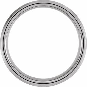 Tungsten 8 mm Beveled-Edge Band with Inlay Size 9 - BN & CO JEWELRY