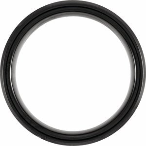 Tungsten 8 mm Beveled-Edge Band with Imitation Meteorite Inlay Size 11 - BN & CO JEWELRY