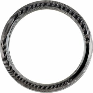 Black Damascus Steel 8 mm Patterned Band Size 11.5 - BN & CO JEWELRY