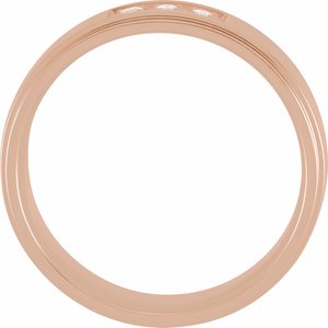14K Rose 1/10 CTW Natural Diamond Flat Edge Band Size 10 - BN & CO JEWELRY
