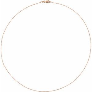 14K Rose 1 mm Hollow Diamond-Cut Bead 24" Chain - BN & CO JEWELRY