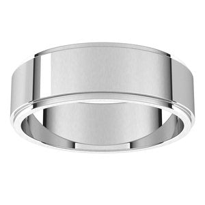 Platinum 6 mm Flat Edge Band Size 11 - BN & CO JEWELRY