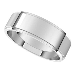Platinum 6 mm Flat Edge Band Size 11 - BN & CO JEWELRY