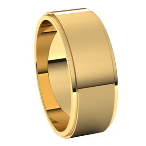 14K Yellow 7 mm Flat Edge Band - BN & CO JEWELRY