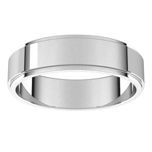 14K White 5 mm Flat Edge Band Size 9.6 - BN & CO JEWELRY