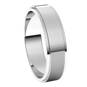 14K White 5 mm Flat Edge Band Size 9.6 - BN & CO JEWELRY