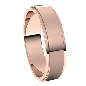 14K Rose 5 mm Flat Edge Band Size 10 - BN & CO JEWELRY