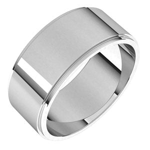 Platinum 8 mm Flat Edge Band Size 11 - BN & CO JEWELRY
